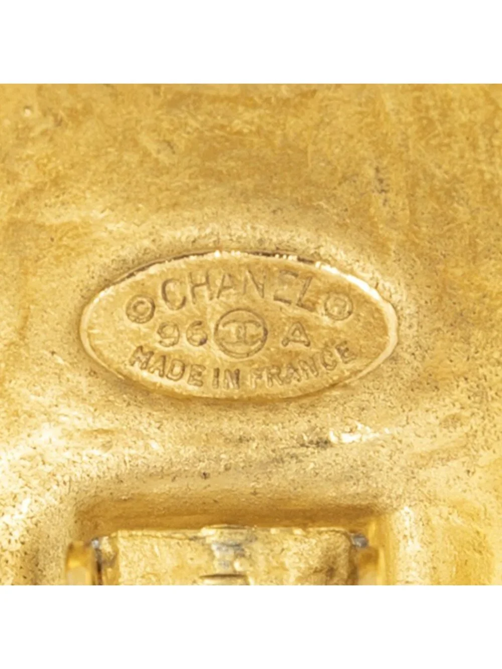 Chanel CC Logo Round Clip Type Earrings Gold Plated